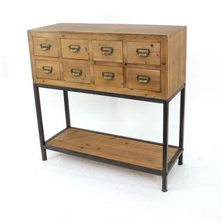 Teton Home 1 Af-075 Natural Finish 8-drawer Wooden Cabinet