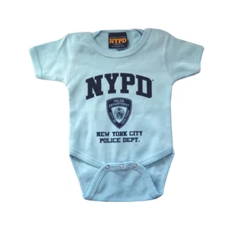 Light Blue/ Navy NYPD Print Infant Bodysuit