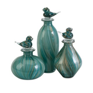 Bellatrix Glass Bird Stopper Bottles (Set of 3)