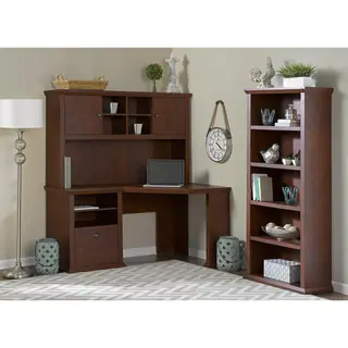 Bush Furniture Yorktown Collection Corner Desk with Hutch and Bookcase