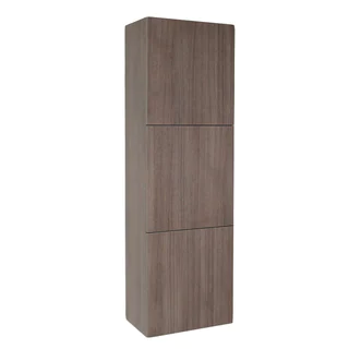 Fresca Grey Oak Bathroom Linen Side Cabinet with 3 Large Storage Areas