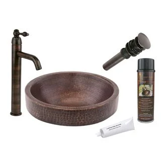 Premier Copper Products VR15SKDB with Single Handle Vessel Faucet Package