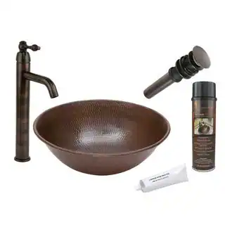 Premier Copper Products VR15WDB with Single Handle Vessel Faucet Package