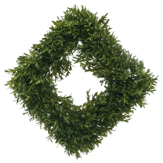 English Boxwood Square Wreath