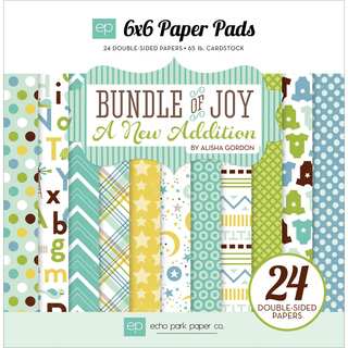 Echo Park DoubleSided Paper Pad 6inX6in 24/PkgBundle Of Joy/A New Addition Baby Boy