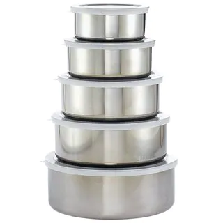 Imperial Stainless Steel Bowl and Lid 10-piece Set