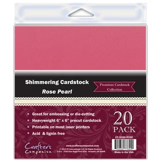 Shimmering Cardstock 6inX6in 20/PkgRose Pearl