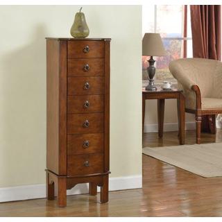 7-drawer Coffee Brown Jewelry Armoire