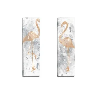 Portfolio Canvas Decor IHD Studio 'Gold and Grey Flamingo I' Framed Canvas Wall Art (Set of 2)