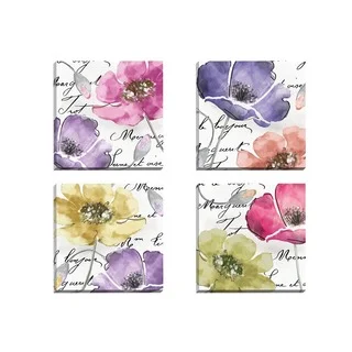 Portfolio Canvas Decor Mindy Sommers 'Watercolors 1' Framed Canvas Wall Art (Set of 4)