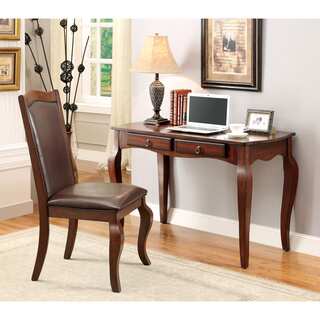 Furniture of America Arcadie 2-piece Cherry Desk and Chair Set