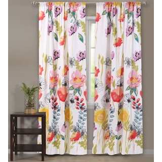 Greenland Home Fashions Watercolor Dream 84-Inch Curtain Panel Pair