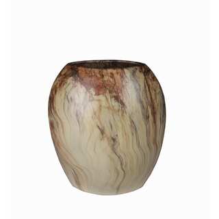 Privilege Green Marble Flat Ceramic Vase