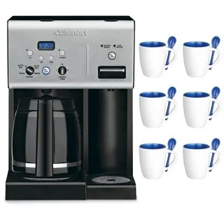 Cuisinart CHW12 Programmable 12-cup Coffee Maker + Three Knox 16-Ounce Mugs With Spoon (2 Pack)