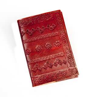 Embossed Brown/ Red Leather Passport Cover (India)