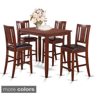 Mahogany Counter Height Table and 4 Stools Dining Set