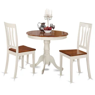 Buttermilk and Cherry Kitchen Table and Two Chair 3-piece Dining Set