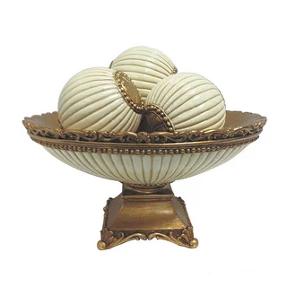D'Lusso Designs Desiree 4-piece Bowl With Three Orbs Set