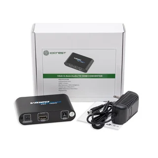 IOCrest VGA and 3.5mm Audio to HDMI Converter F/ F with 37-inch Cable