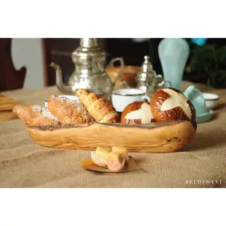Handmade Olive Wood Bread Basket Baguette Basket