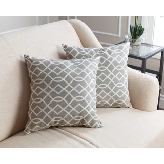 ABBYSON LIVING Suzanna Pillow Collection 18-inch Grey Swirls Throw Pillows (Set of 2)