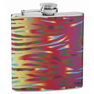 Top Shelf Tiger Print Psychedelic 6-ounce Hip Flask