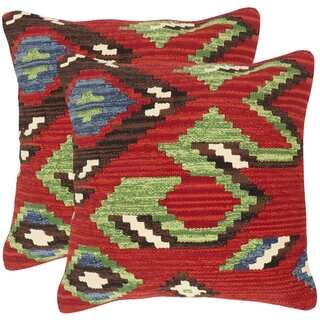 Safavieh Canyon Red Throw Pillows (20-inches x 20-inches) (Set of 2)