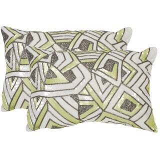 Safavieh Ricci Macaron Green Throw Pillows (12-inches x 18-inches) (Set of 2)