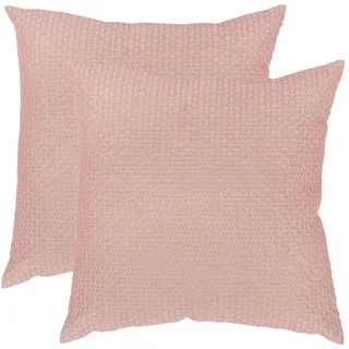 Safavieh Box Stitch Neon Petunia Throw Pillows (20-inches x 20-inches) (Set of 2)