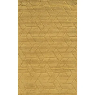 Grey/ Green/ Beige Technique Collection 100-percent Wool Accent Rug (2' x 3')