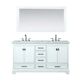 Stufurhome White 72-inch Double Sink Bathroom Vanity Set