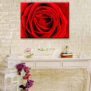 Ready2HangArt Bruce Bain 'Abstract Rose Rouge' Canvas Art