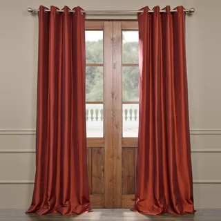 Exclusive Fabrics Grommet Blackout Faux Silk Taffeta 84-inch Length Curtain Panel