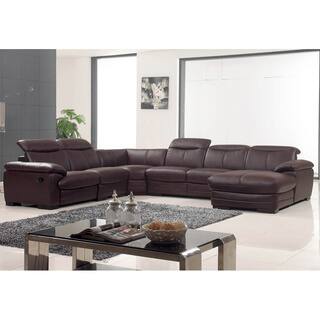 Luca Home Brown Leather Sectional