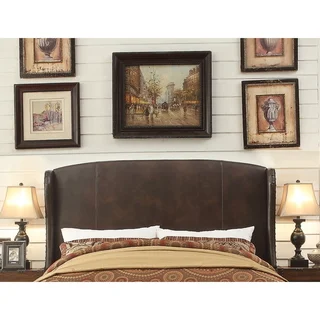 Moser Bay Furniture Chavelle Bonded Leather Upholstery Headboard With Wingback