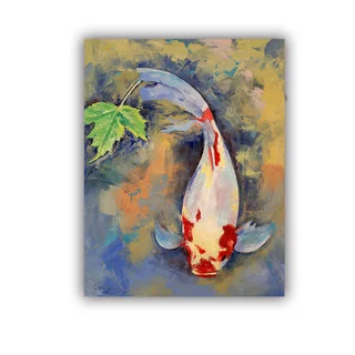 ArtWall Michael Creese ' Koi With Japanese Maple Leaf ' Art Appealz Removable Wall Art