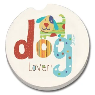 Counterart Absorbent Stone Car Coaster Dog Lover (Set of 2)