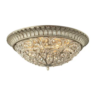 Andalusia Collection Aged Silver 8-light Flush Mount Fixture