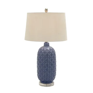 29-inch Blue Ceramic Table Lamp