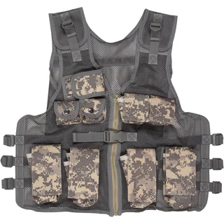 Modern Warrior Junior Tactical Vest Fits 50-125-pounds Airsoft and Paintball Accessory (Digital Camo)