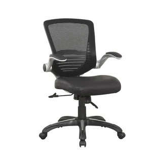 Manhattan Comfort Ergonomic Walden Office Chair in Black PU Leather