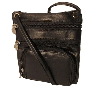 Continental Leather Travelers Side Pouch and Multi-pocket Neck ID Holder