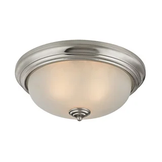 Cornerstone 15-inch Brushed Nickel 3-light Flush Mount