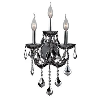 Maria Theresa Imperial 3-light Chrome Finish and Chrome Crystal Candle Wall Sconce