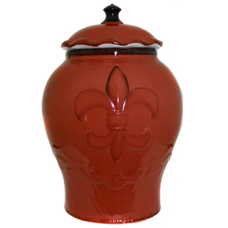 French Tradition Fleur-De-Lis Han-painted Cookie Jar