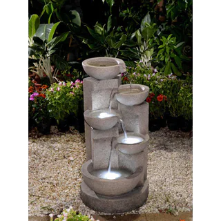5-tier Bowls Water Fountain with LED Light
