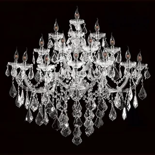 Maria Theresa 15-light Chrome Finish and Crystal Large Candle 4-tier 40-inch Wide Extra Large Wall Sconce