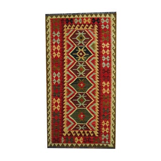 Herat Oriental Afghan Hand-woven Tribal Vegetable Dye Wool Kilim (3'5 x 6'6)