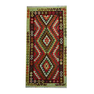 Herat Oriental Afghan Hand-woven Tribal Vegetable Dye Wool Kilim (3'6 x 6'8)