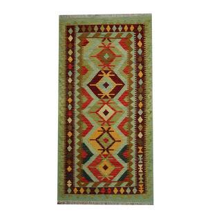Herat Oriental Afghan Hand-woven Vegetable Dye Tribal Wool Kilim (3'5 x 6'7)